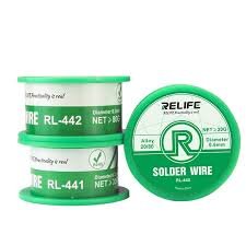 ALAMBRE DE SOLDADURA RELIFE RL-440 – ESTAÑO CON NÚCLEO DE RESINA, 0.3MM A 0.6MM, 20G