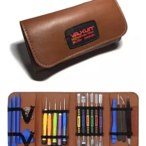 KIT DESTORNILLADOR DESARME CELULAR YAXUN 26 EN 1 YX 6126, ESTUCHE CUERINA
